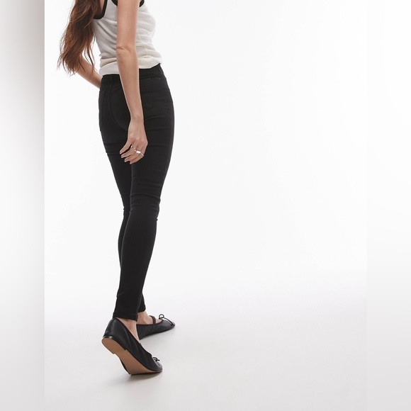 Topshop Jamie Black Skinny Jeans High Rise Ankle Length Stretch Denim Size 26 - Picture 3 of 16